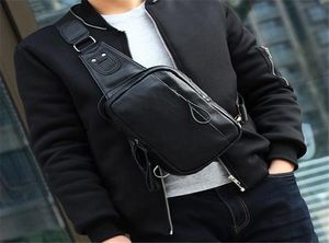 Ganze Männer039s Leder Chest Bag Travel Wanderreitbeutel für Männer überqueren Umhängetaschen Schlinge Casual Rucksack Out286345416