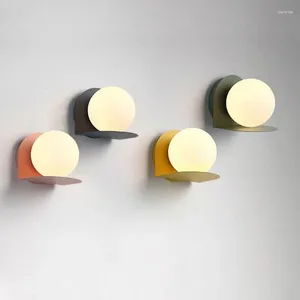 Vägglampa nordisk macaron enkel personlig modern korridor trappa sovrum sovrum rund led