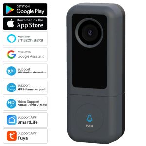 Мониторы Tuya Video Door Door Wi -Fi 2K Дверь Белл IP -камера Smart Home Security Twoway Video Intercom Door Dopect Alexa Google Home