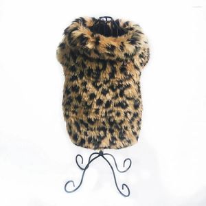 Dog Apparel Winter Coat Clothes Cold Weather Jacket Leopard Print Faux Fur Costume Puppy For Dogs Pet Chihuahua