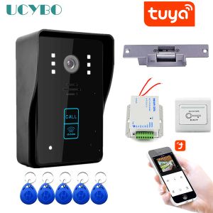 Doorbell Wireless Video Doorbell WiFi Outdoor Smart Home Tuya 1080p HD Wired IR Audio Video Intercom Door Bell IP Camera för lägenhet