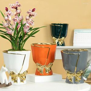 Vasos vasos de luxuosos de luxo de flores de flor de cerâmica