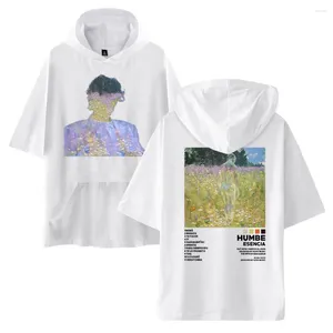 Camisetas masculinas Humbs hip hop 2d homens/mulheres com capuz camiseta de camisetas sólidas camisetas de verão manga curta de verão