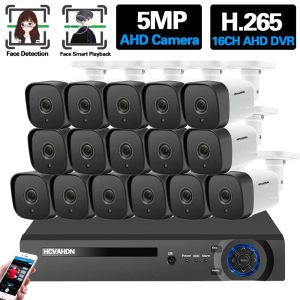 System 16 Channel 5MP CCTV AHD DVR Security Camera System System Kit Outdoor Waterpaint Bullet Camera Sepullance Set 16ch 8ch Xmeye