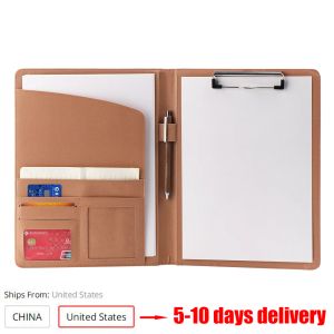 Cartella A4 File di file in pelle PU con calcolatrice Multifunzione Business Document Pads Manager Portfolio Office Forniture