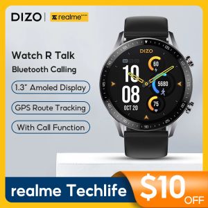 Saatler Realme Dizo Watch R Talk Smart Watch AMOLED ekran Bluetooth Arama Fonksiyonu Spor Fitness Akıllı Samim Kadın Erkekler