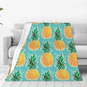 Blankets Pineapple Art Soft Fleece Throw Blanket Warm And Cozy For All Seasons Comfy Microfiber Couch Sofa Bed 40"x30"