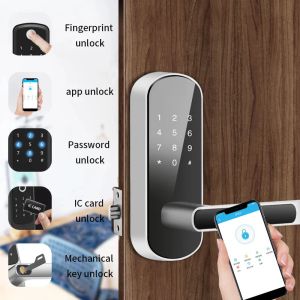 Lås biometrisk fingeravtryck Dörrlås Tuya App Smart Electronic Ttlock Safe Home Security WiFi Remote Control Digital Door Lock