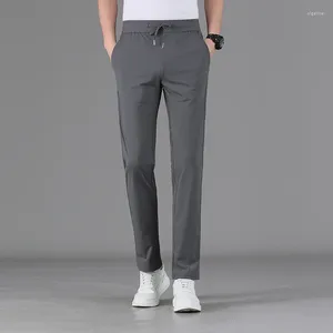 Pantaloni da uomo sottili e freschi elastica primavera estate elastica pantaloni casual di seta di latte puro