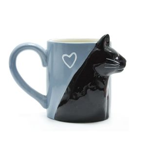 2pcs beijo de luxo copos de gato casal canecas de cerâmica casados aniversários caneca caneca leite café café da manhã dia dos namorados dia