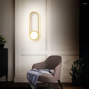 Lâmpada de parede led nórdica para a sala de jantar decoração de decoração de quarto de cabeceira decoração de corredor de corredor da varanda do corredor interno