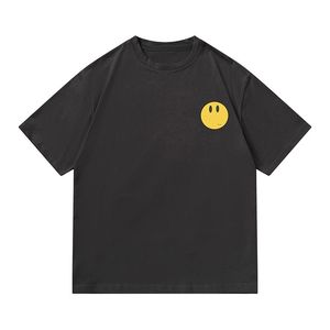 Man Tshirt Drew Short High Caffue Basic Trube для мужчин и женщин Пара футболка Smiley Face Print