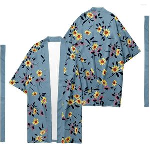 Etniska kläder Men japanska traditionella långa kimono cardigan mode kvinnor blommor mönster skjorta yukata jacka elegant