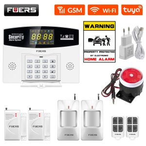 Комплекты Fuers W210 Smart Alarm System Smart Alarm System Pir Wi -Fi Аварийный сигнал беспроводной системы безопасности домашней безопасности с цветным ЖК -дисплеем