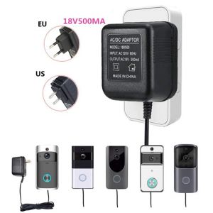 Plugs 18V AC Power Adapter Transformer Charger EU US Plug 220V240V för WiFi Smart Video Doorbell Camera Video Intercom Door Bell Ring