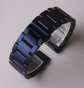 NEU 2017 Ankunft 20mm 22mm Uhrenbandband Armband Dunkelblau Matt Edelstahl Metall Uhrenbandgürtel für Gear S3 S4 Men WO8081920