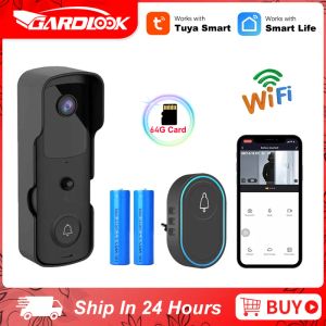 Intercomo tuyasmart Wi -Fi Doorbell Câmera de vídeo Bell Intercom Intercom Alarm Câmera de segurança sem fio Câmera à prova d'água 1080p HD Monitoramento remoto