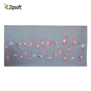 Accessories Zipsoft Beach Towel Small Grey Flamingos Microfiber Towel 75*150cm Printed Traveling Quick Dry Sports Swimming Bath Camping