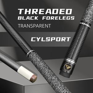 Venda e fácil de transportar 12 Estrutura adequada para o estilo chinês Black Oito Billiards Carbon Material Cue 240325