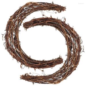 Dekorativa blommor 2st Vine Wreath Diy Accessory Moon Shaped Rattan Natural Handmade Woven Rings Frame For Craft Flower Shop Decoration