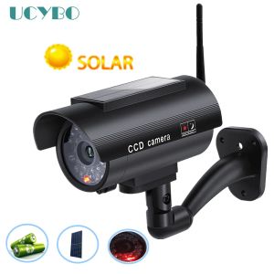 Lins Dummy Fake Security Camera WiFi Wireless Solar Battery Powered Outdoor Blinking LED Video Surveillance System CCTV False Camera
