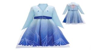 2020 Girl Snow Queen 2 II Snow Queen Princess Dress Coat Baby Snowflake Costume Party Cosplay Fancy Dresses Coat MF 0043596295