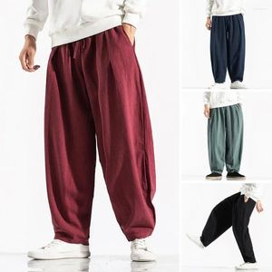 Men's Pants Men Sweatpants Solid Color Trousers Quick-drying Harem With Elastic Waist For Gym Training Jogging Soft