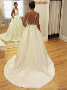 Vestidos vestido de noiva Aline sem costas de cetim fosco vestido de noiva personalizado vestido de noiva vestido de noiva