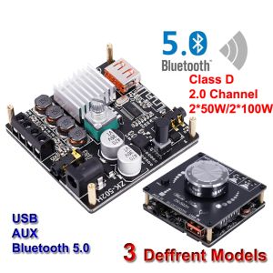 Förstärkare 2*100W Bluetooth 5.0 TPA3116D2 Digital Power Amplifier Stereo HiFi Audio Class D Home Theater USB Sound Card Music AMP