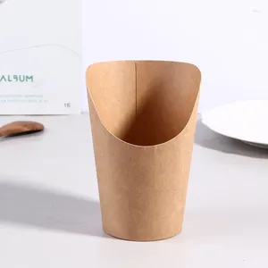 Disposable Cups Straws Practical Disposal Take-Out Party Dessert Supplies Baking Cakes Egg Puff French Fries Chips Snacks Kraft Paper Holder