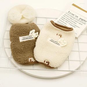 Odzież dla psa jesień/kamizelka zimowa ubrania kota Plush płaszcz Teddy Yorkshire Hafted dla małych psów