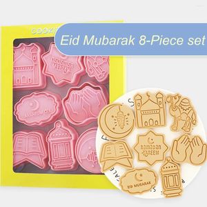 パーティーの装飾Eid Mubarak Biscuit Mold Cookie Cutters Diy Baking Tools Ramadan for Home Al Al Adha 2024イスラムイスラム教徒の装飾