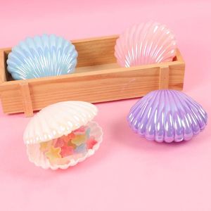 Gift Wrap 5Pcs Cute Metallic Shell Plastic Candy Box MakeUp Jewelry Storage Boxes Wedding Birthday Baby Shower Party Favor Decor