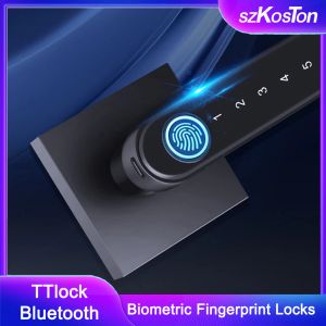 ロックTTLOCK BLUETOOTHスマート電子ロックバイオメトリック指紋ロックwifiハンドルパスワードキーレスセキュリティ保護スマートホーム