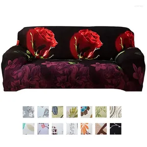 Stol täcker 3D Flower Printed Soffa för vardagsrummet All-Inclusive Elastic Couch Cover Pets Chaselong Protector L Shape Slipcovers