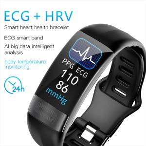 Смотреть Smart Watch Men Women IP67 Водонепроницаемые ECG HRV Sport Healthy Band Countsing Sney Monitoring Fitness Tracker для Android IOS