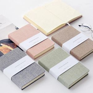 Notebook Linen Hard Cover Style Blank/Grid Pages 256 Diary Planner Sketch Students Stationery School Office Supplies