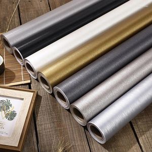 Adesivos de janela adesivos auto adesivo de metal escovado papel de geladeira reforma decoração de casa decoração de ar condicionado à prova d'água parede