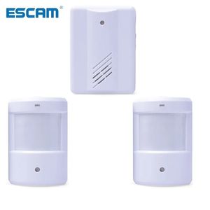 2024 Escam Wirless Infrared Alarm Door Bell uppfart Patrol Garage System Motion Sensor 2 Sändare med 1 mottagare- för trådlös uppfart