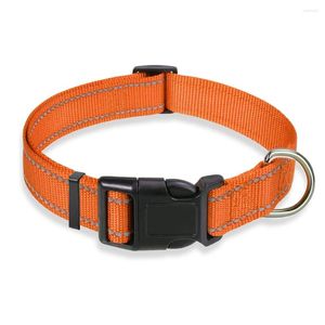 Dog Collars Reflective Collar Sturdy Nylon For Medium Size Girls And Boys Dogs Adjustable With Quick Release Buckle