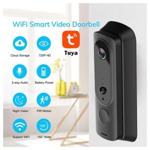 Doorbell Hot Tuya 1080P WiFi Video Doorbell Outdoor Smart Wireless Doorbell Night Security Protection Camera System Door Bell Smart Home