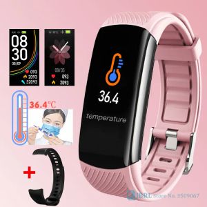 Watches 2021 Yeni Akıllı Saat Kadınlar Vücut Sıcaklığı Akıllı Fitness Tracker Kalp Hızı Monitör ANDRIOD İOS için Akıllı Saat