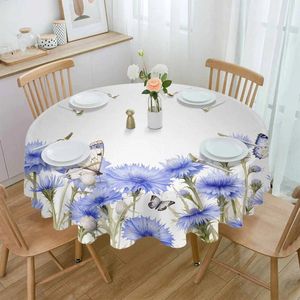 Table Cloth Country Spring Flowers Butterfly Waterproof Wedding Holiday Tablecloth Coffee Decor Cover