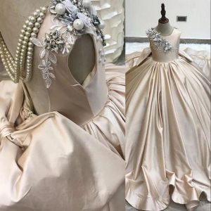 Kleider 2021 süße Champagnerblumenmädchen Kleider für Hochzeit