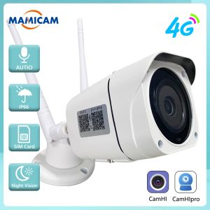 Kameror 4G SIM -kort IP -kamera 5MP HD Outdoor Wireless WiFi Security Bullet Camera 1080p Videoövervakning CCTV Metal P2P IP66 Camhipro