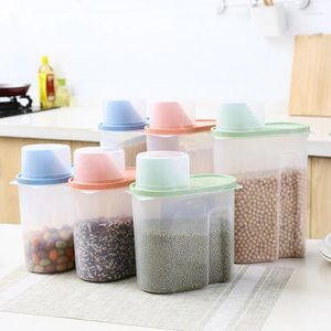 Garrafas de armazenamento Jar com jarra de plástico cozinha grande alimentos e grãos com diversos pequenas caixas cobertas