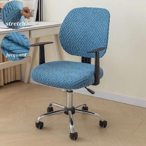 Stol täcker Jacquard Split Office Cover Elastic Stretch Computer Chairs Slipcovers Gaming Protector avtagbart sittplats hem