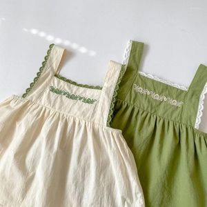 Zestawy odzieży 2pcs Under Born Girl Ubrania 0-3 Księżniczki Kids Bez rękawów Haftowa sukienka koszulka Bloomers Shorts Letnie stroje