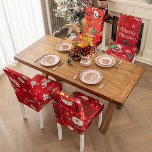 Chair Covers Christmas Printed Cover Elastic Universal Back American Style Backrest Slipcover Home Textile Supply