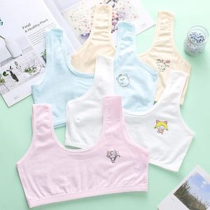 4pcs/lot cotton young girls training bra kids vest teens teens teenage noundwear children bras girl tube top sports 7-16y bra set 240329